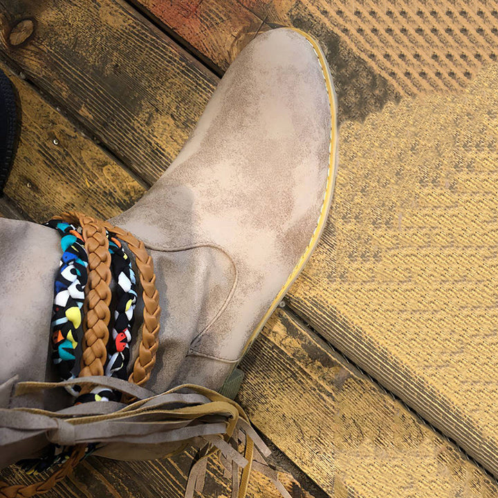 Vintage Western Tribal Tassel and Ankle Boots