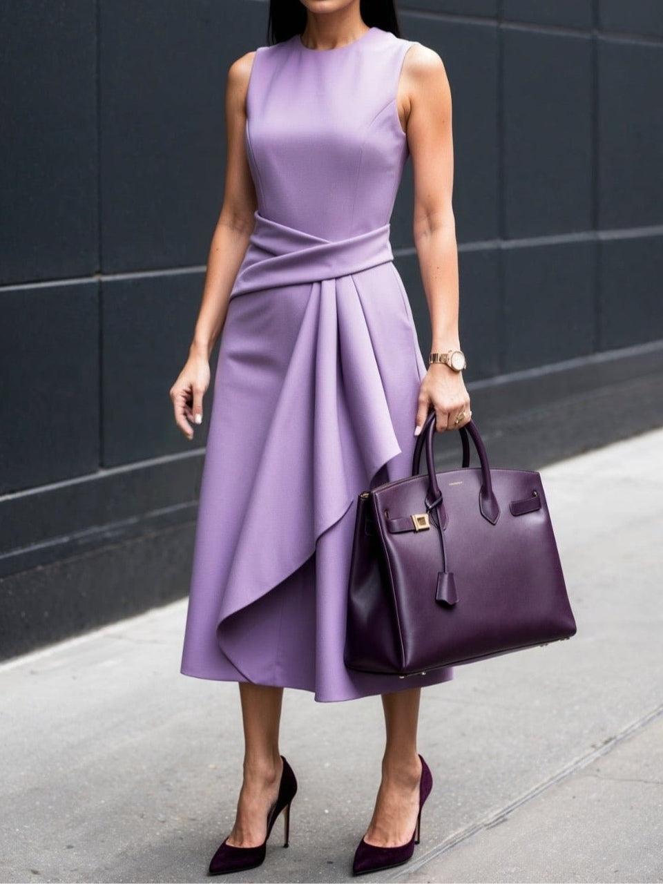 Elegant Irregular Seamless Midi Dress