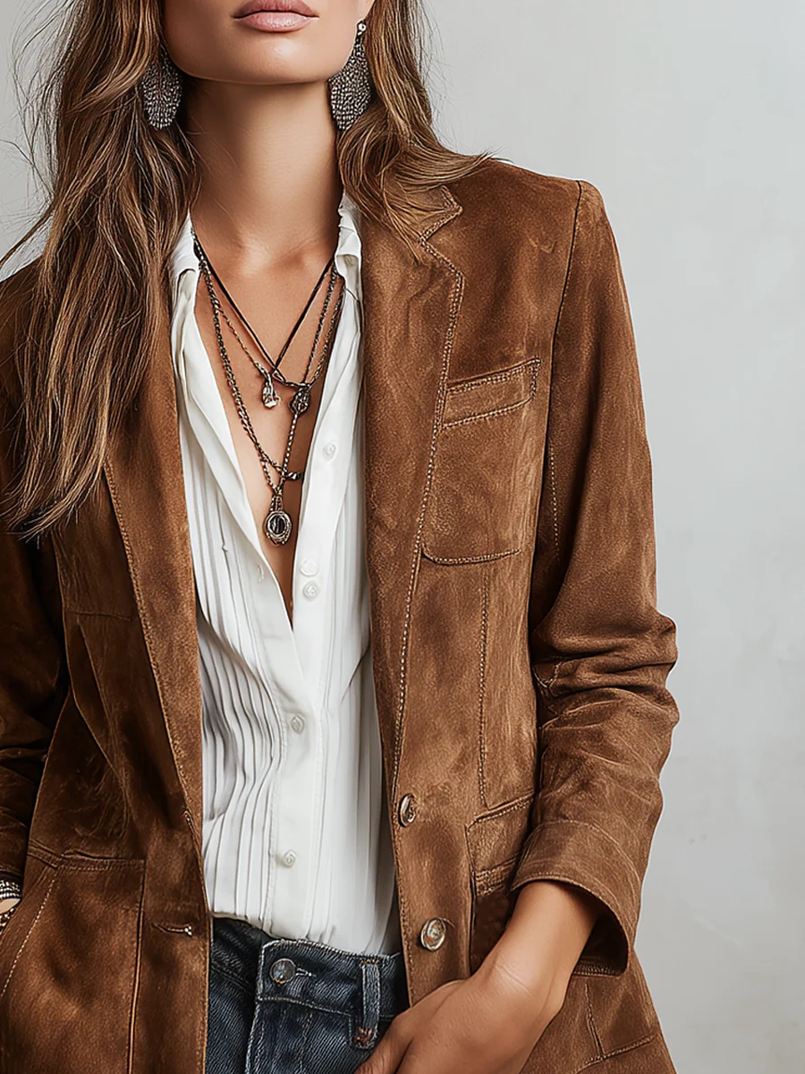 Vintage Brown Suede Jacket