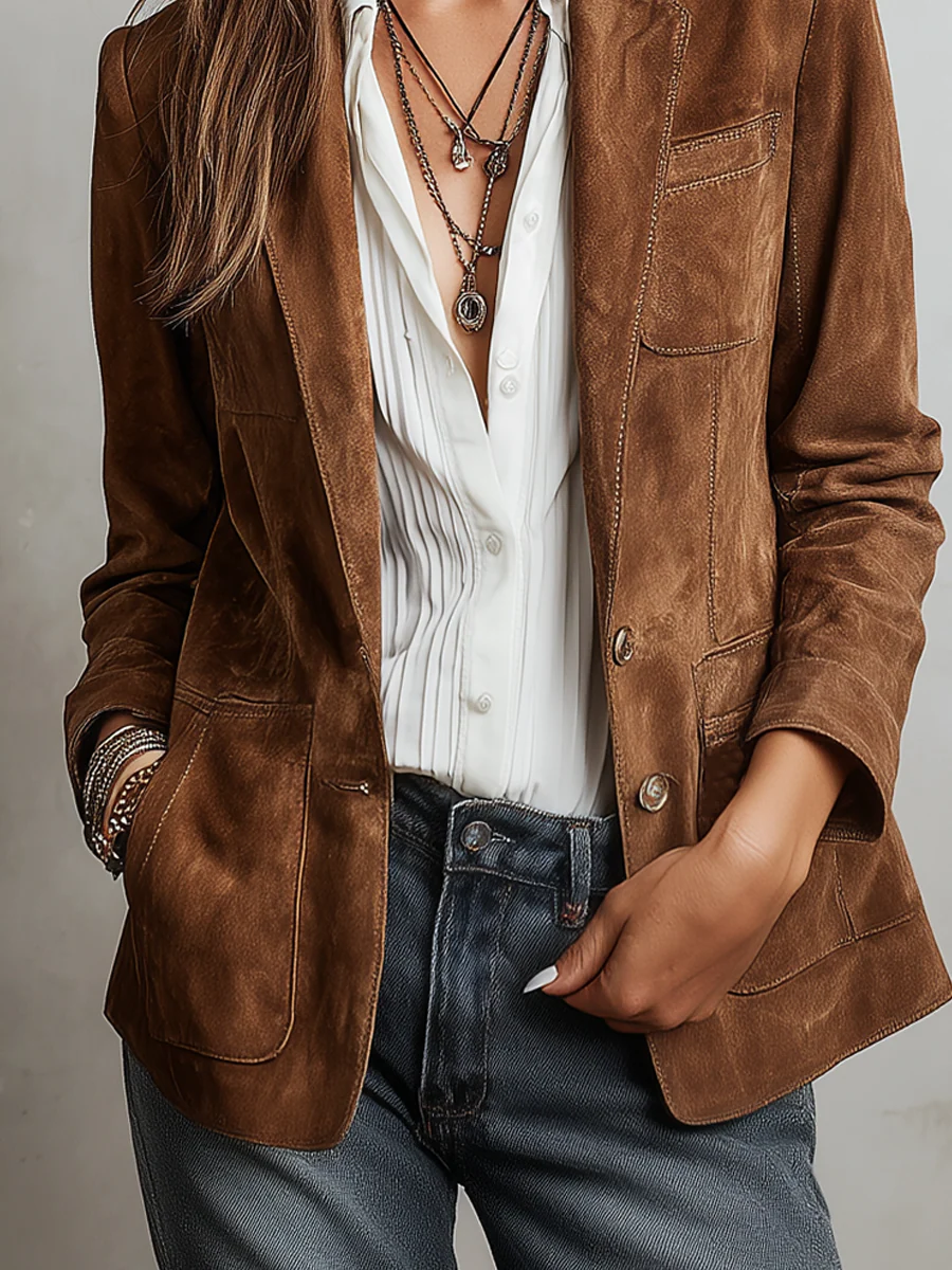 Vintage Brown Suede Jacket