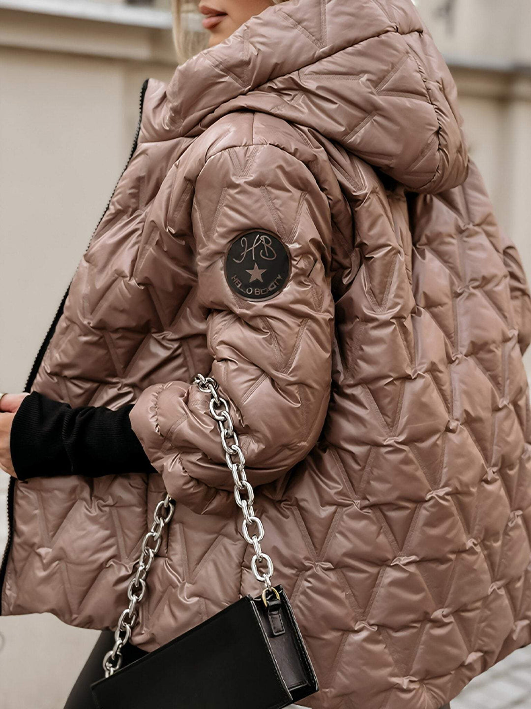 Diamond Quilted Hooded Jacket
