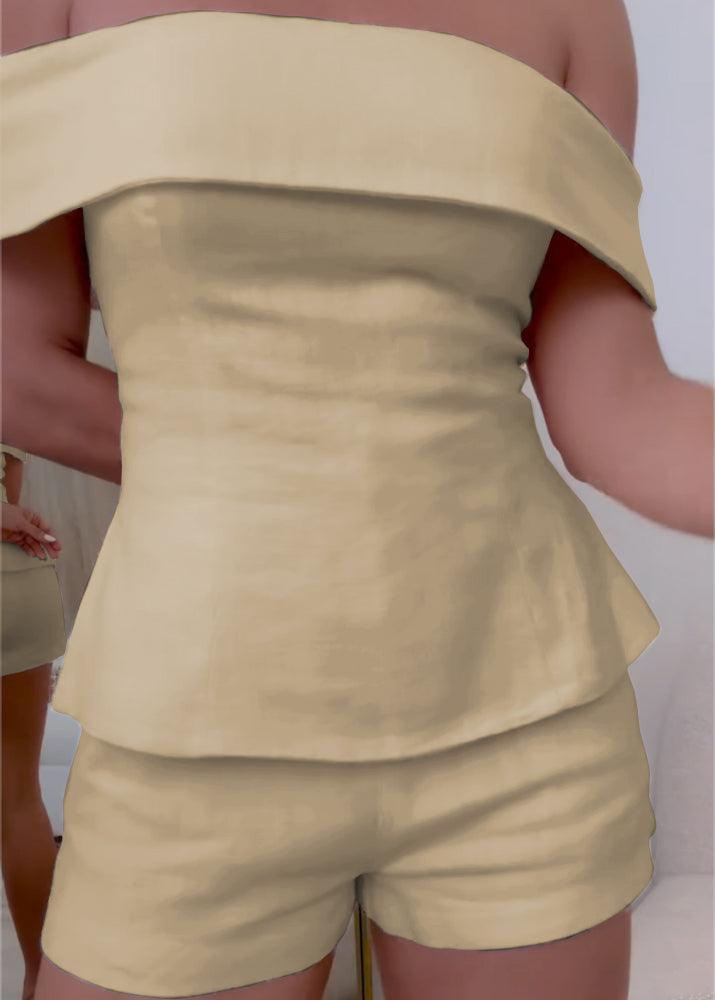 White Cotton and Linen Two-piece Suit